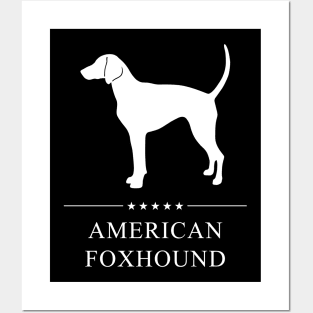 American Foxhound Dog White Silhouette Posters and Art